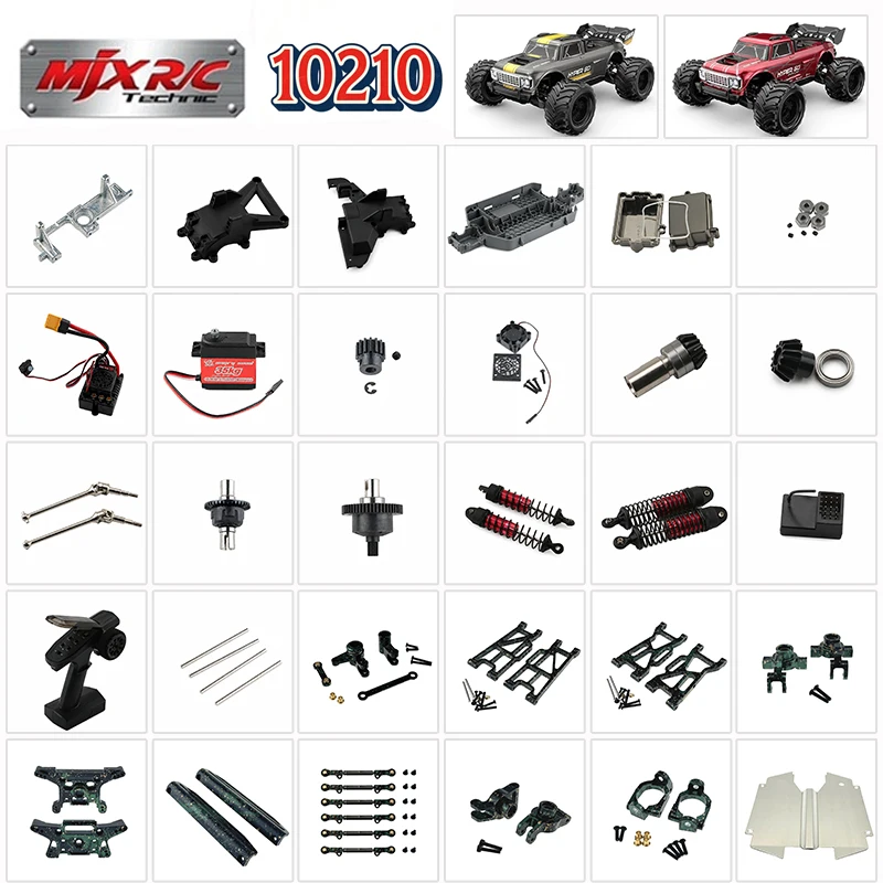 MJX 10210 Spare Parts Upgrade of Vulnerable Component Metal Differential Gear Drive Shaft Servo Motor ESC Swing Tire Receiver
