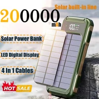 Banco de energía solar 200000mAh con luz