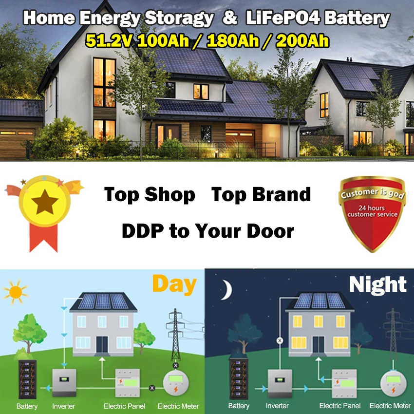 Imagem -05 - Bloco da Bateria de Lifepo4 Bateria de Lítio 6kwh 6000 Ciclo 16s 100a Rs485 Pode Bms 51.2v 100ah 150ah 200ah 300ah ue ua Nenhum Imposto 48v 120ah