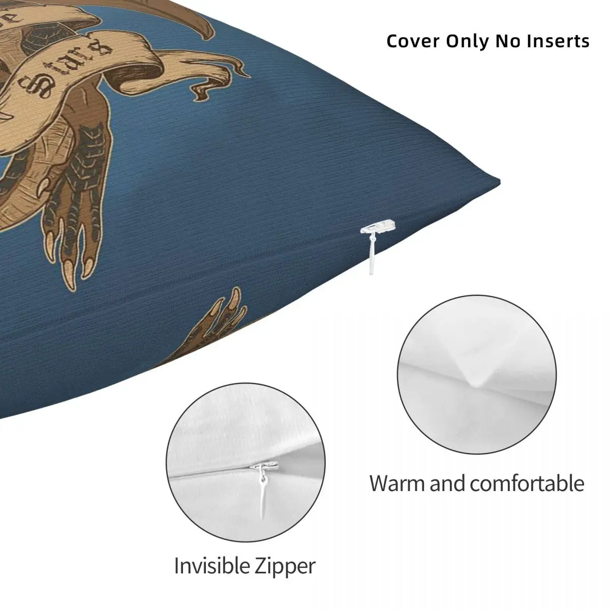 Dragonheart Draco Look To The Stars Square Pillowcase البوليستر الكتان المخملي المطبوع البريدي غطاء وسادة مقعد الأريكة الزخرفية