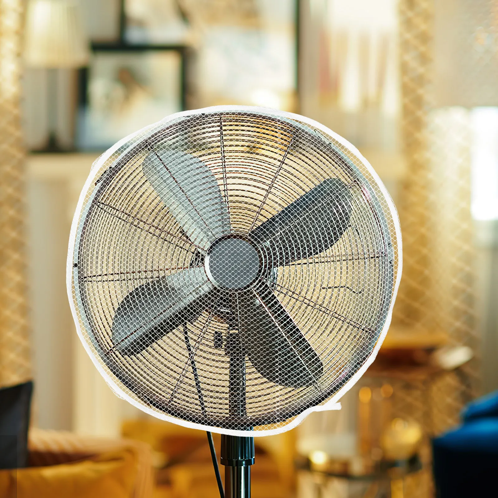 Premium Stretchy Polyester Fan Guard Cover for Electric Fan Safety Mesh Protective Net Dust Pet Hair Pollen Protection Easy Wash