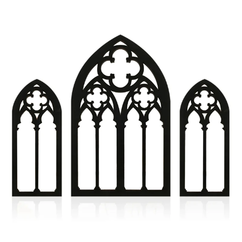 Gothic Mirrors Wall Decor Arched Decor Mirror Wall Mounted Goth Room Decor Vintage Cathedral Window Mirror For Room