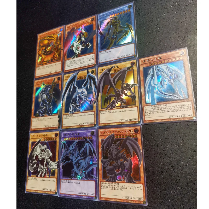 10 STKS DIY Yu-Gi-Oh! Exodia Flash Card Anime Blue-Eyes White Dragon Collectible Card Cartoon Signature Card Kerstcadeau