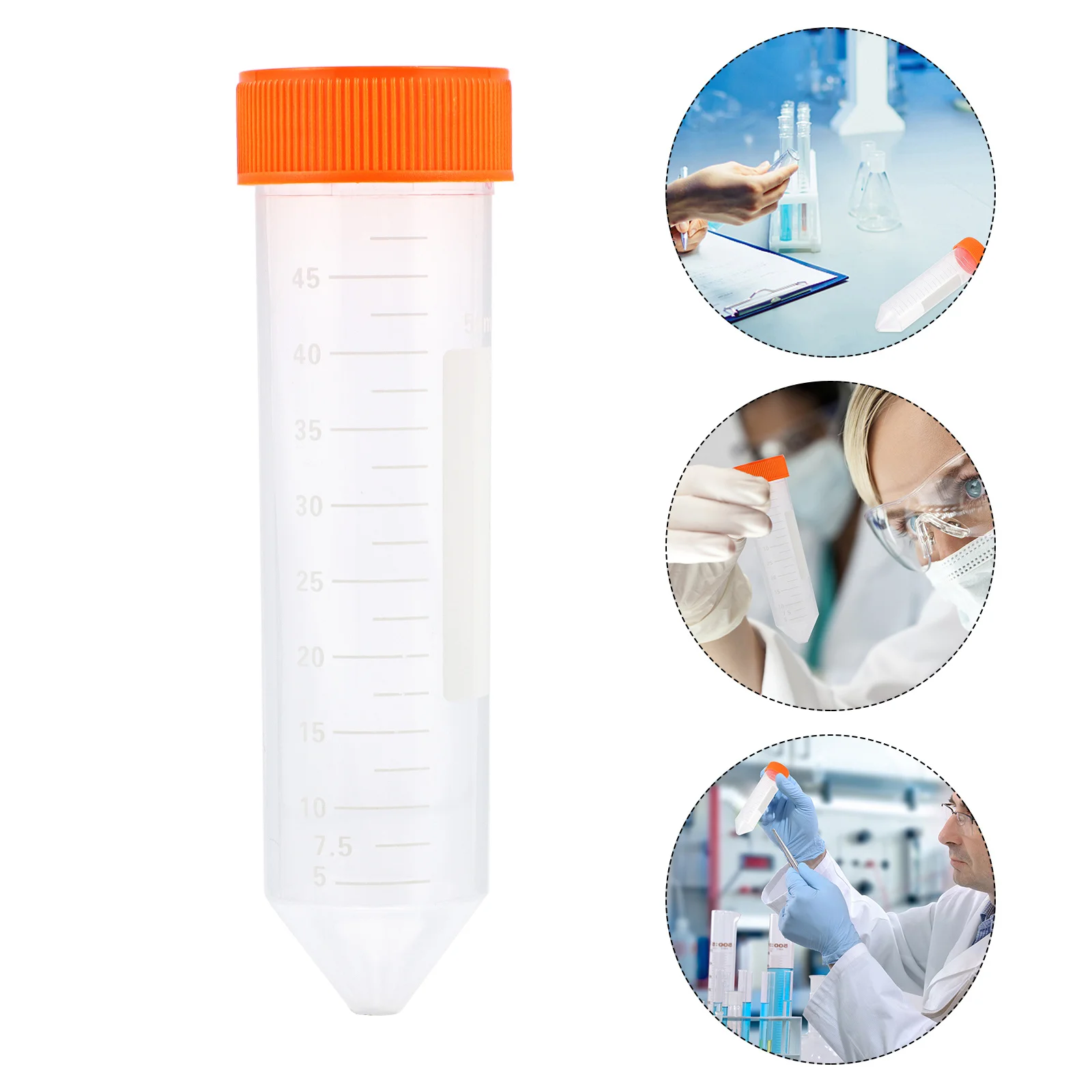 

50Pcs 50Ml Plastic Centrifuge Tubes Ultra Clear Centrifuge Test Tube for Lab Use Liquid Storage Micro Cultivation