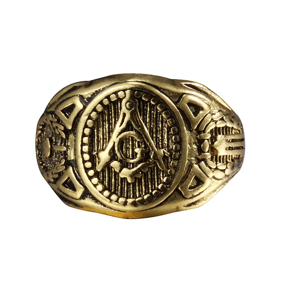 European And American Popular Retro Freemason Emblem Rings, Fashionable And Stylish Men's Trendy Rings, Available For Wholesale