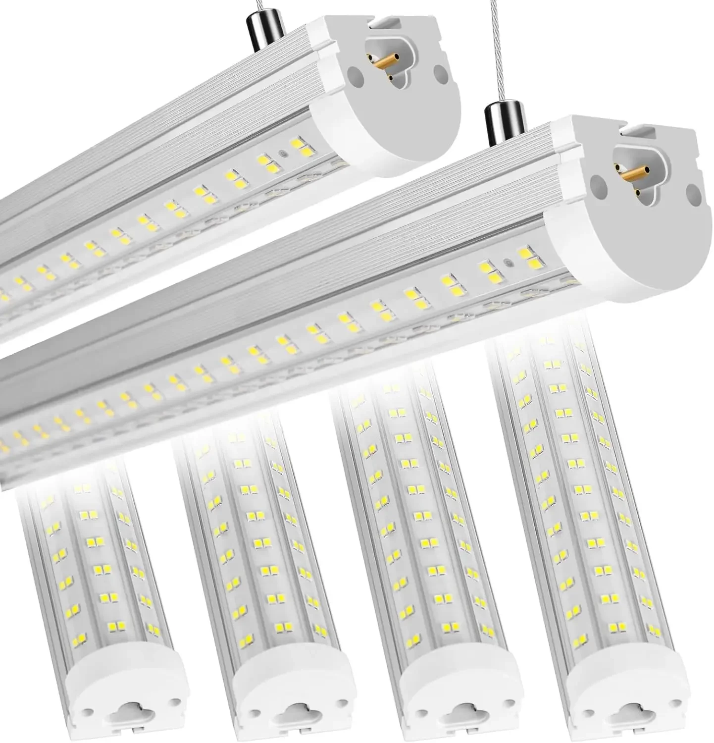 LED Shop Light, U Shape 125W Integrated LED Tube Light, 6500K Clear White, 20000LM Super Bright LED Lighting, Flush Mount/Hangin