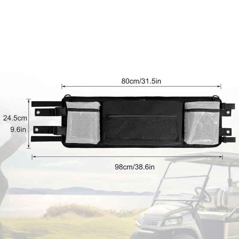Torba z organizerem do wózka golfowego Czarna torba z organizerem z tkaniny Oxford Akcesoria golfowe Przenośna torba z organizerem na podróżny kurs golfowy