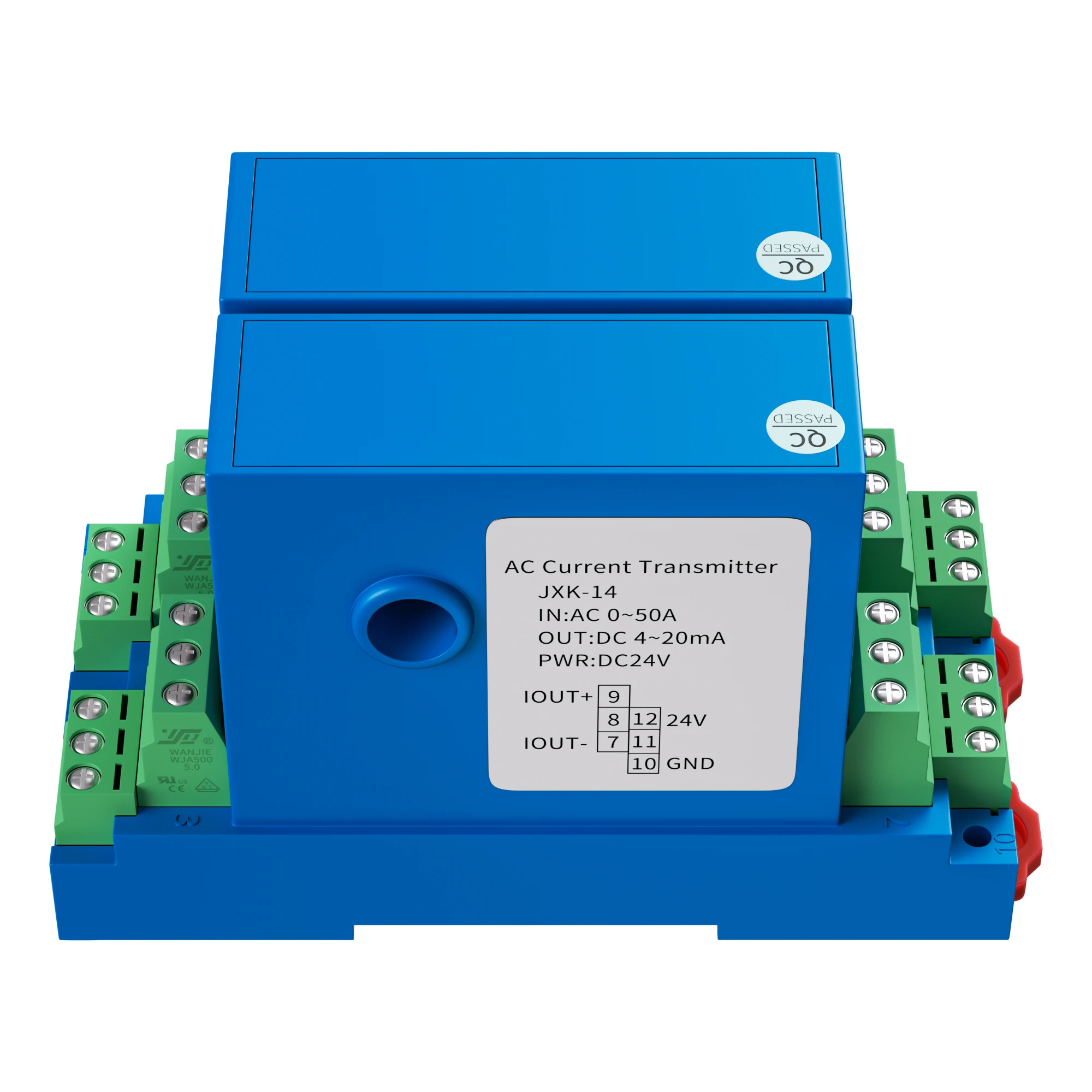 JXK-14 قاعة الاستشعار الحالي التيار المتناوب 5A 10A 20A 50A 100A 4-20mA 0-10V RS485 الناتج أمبير محول محول التيار