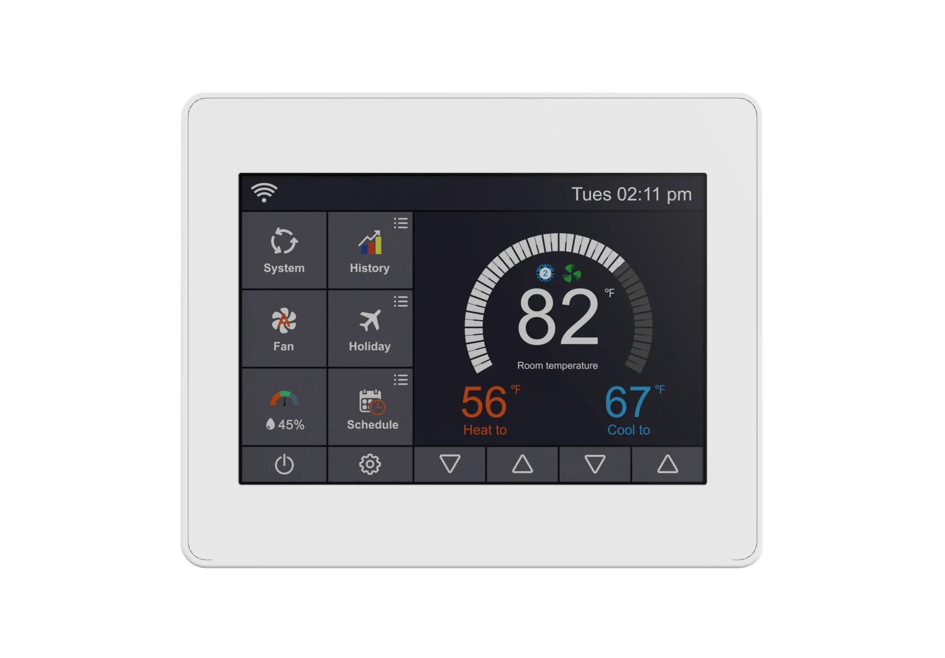 Falcon All-in-One Color Touch Thermostat | WiFi + Humidity + Schedule | FCC/RoHS, Fits Heat Pumps/Boilers USA/Kuwait