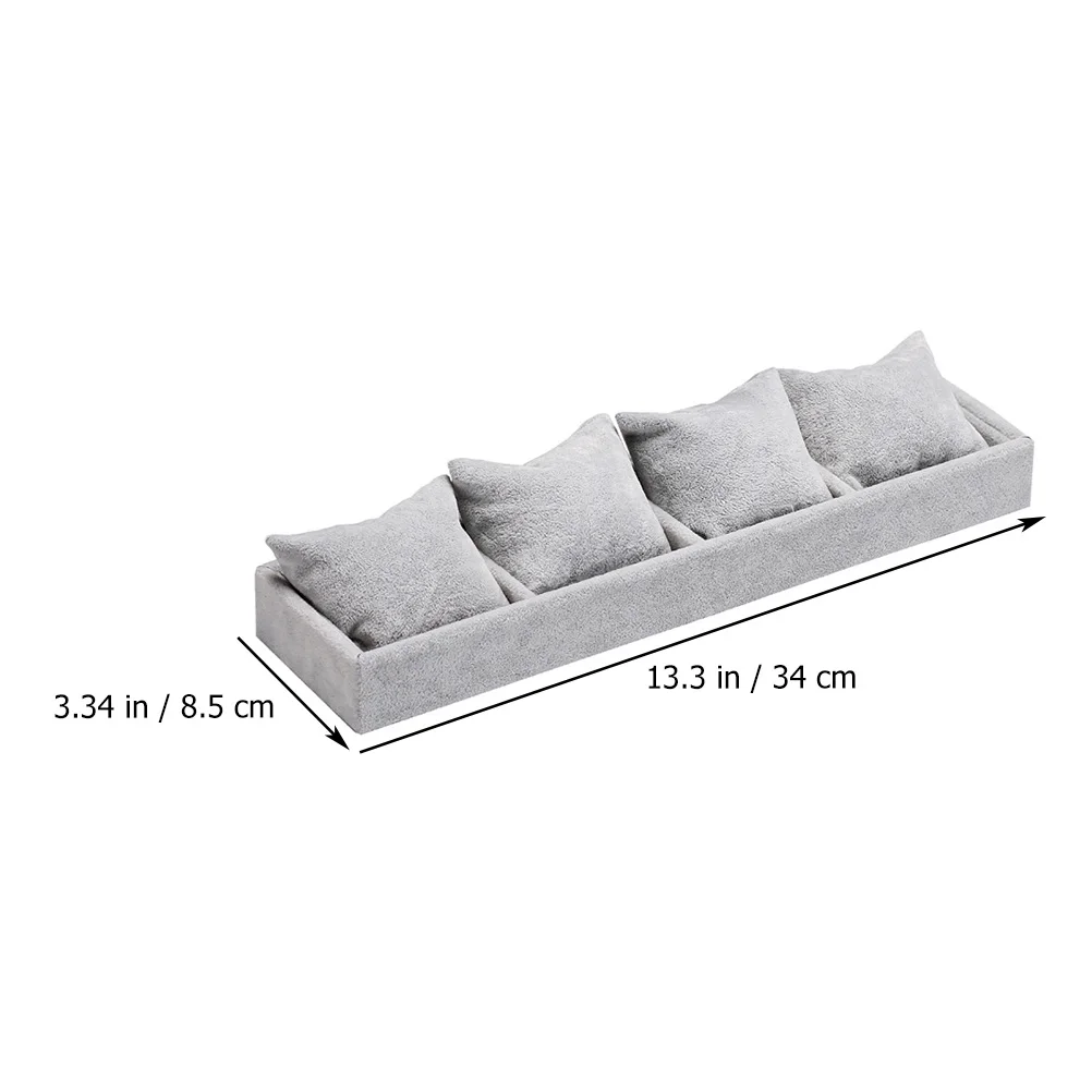 

4 Slots Watch Display Tray Jewelry Storage Box Velvet Material Non Scratch Organizer Gift Packing Case