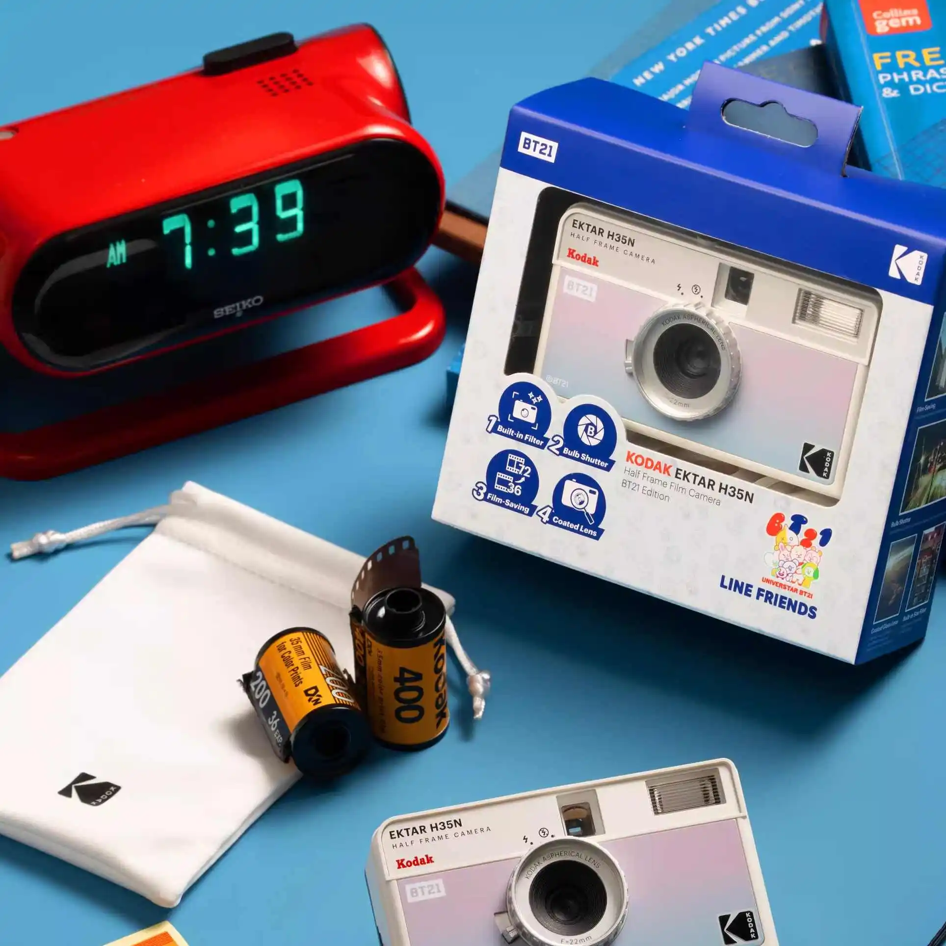 2026 Kodak Ektar H35N x BT21 H35 Limited Edition Half Frame 35mm 135 Film Camera Reusable Film Camera With Flash Light Gift