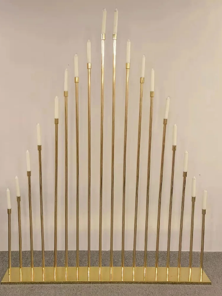 2/5 Stück 18 cm hohe goldene Strohlampen für Hochzeitsbühnen-Dekoration, Weihnachtsfeier, elektronische Kerzendekoration – Detail 5