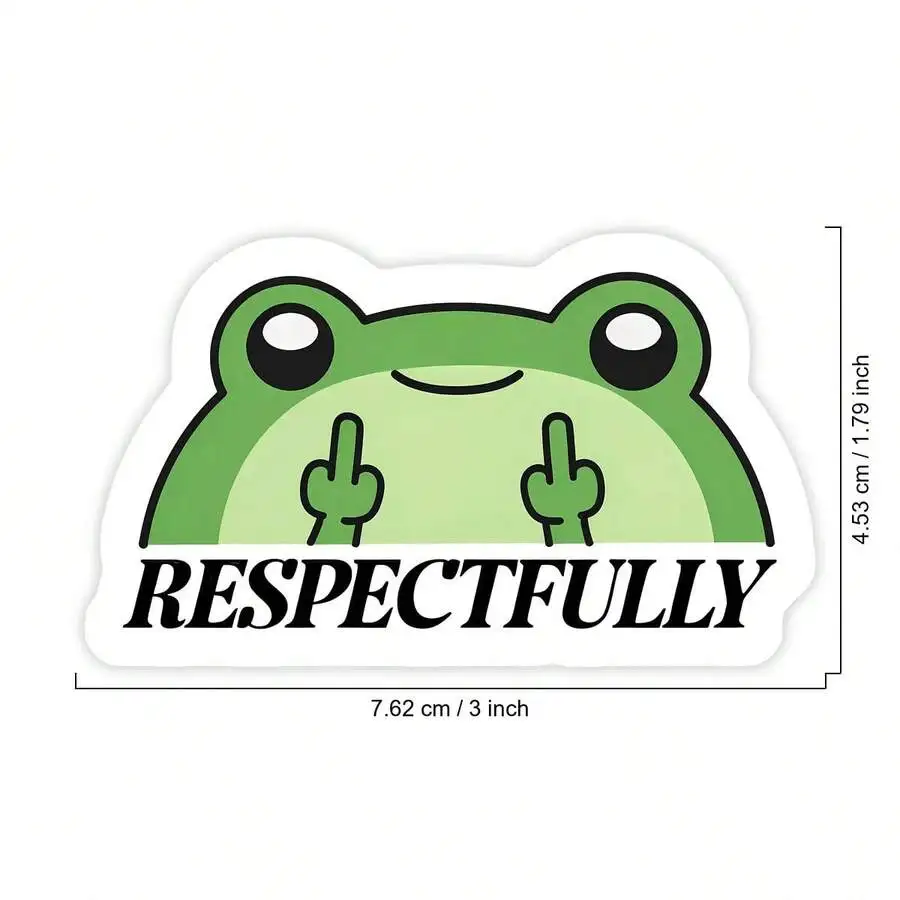 Sarcastic Frog Vinyl Decal 1Pc, Quality Sticker for Journal Planner Laptop Water Bottle, Funny Dark Humor Coworker Gag Gift - Detail 1