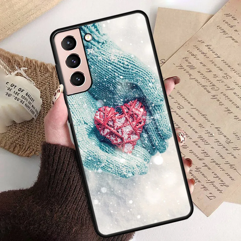 

New Hot Christmas Snowflake Phone Case for Samsung S25 S24 S23 S22 S21 S20 Ultra S20 S22 S21 S20 FE S24 Plus Funda Capa