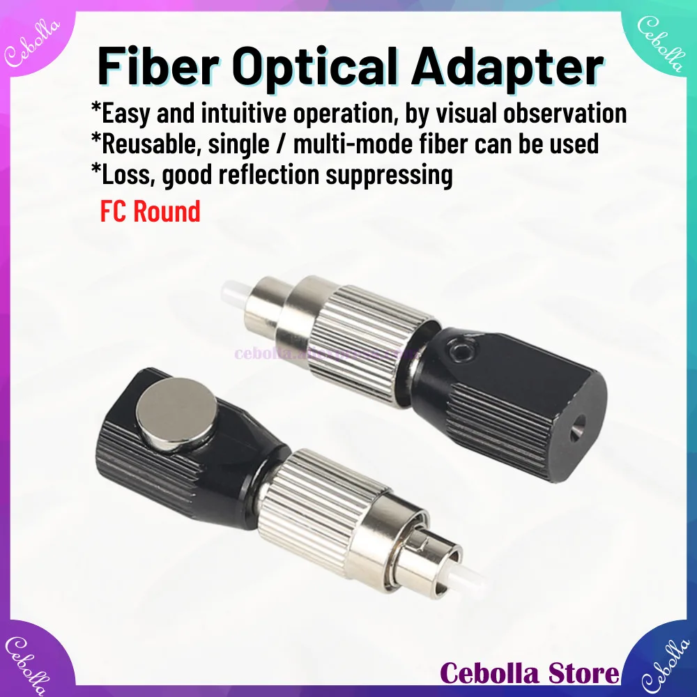 2pcs/lot Fiber Optic Adapter FC Round Single Mode Multimode Bare Fiber Adaptor High Quality