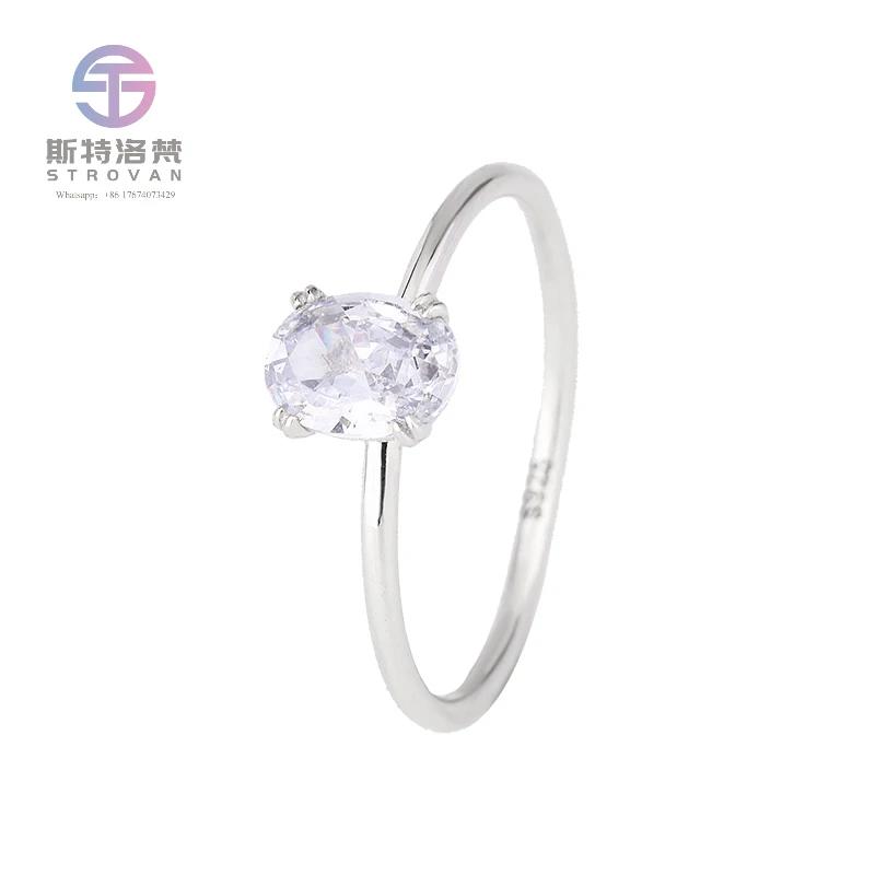 Fashion Jewelry Oval Diamond 1 Carat Women Engagement Ring 925 Sterling Silver Moissanite GRA Certified Fine Jewelry Ring