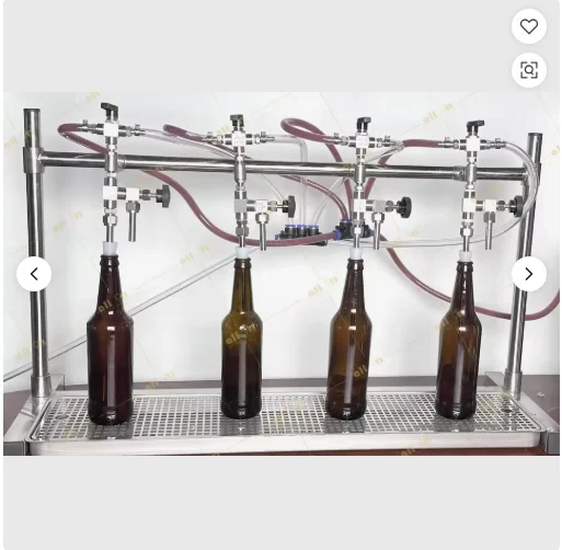 4 Head Manual Counter Pressure Beer Bottle Filler Isobaric Glass PET Bottling Machine for Micro Brewery Homebrew