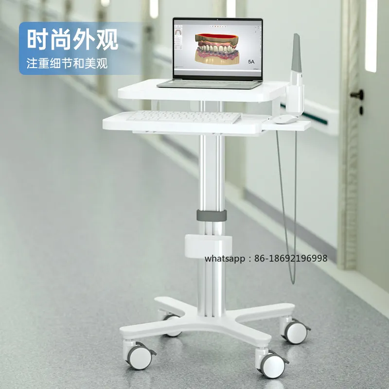 Dental Scanner Trolley Notebook Trolley, Mobile Oral Scanner Trolley KVM Medical Wheelbarrow