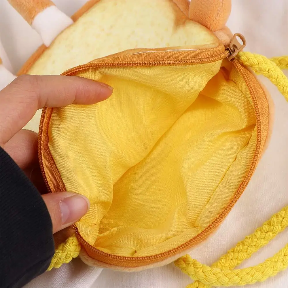Case Cartoon Student Bag Bag Pendant Card Bag Storage Bag Flush Wallet Girl Shoulder Bag Toast Coin Purse Bread keychain Bag