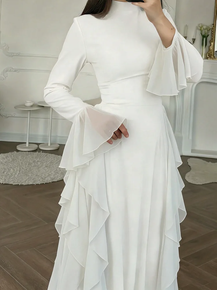 Party Dresses Women Eid Muslim Abaya Jalabiya Ruffles Vestidos Ramadan Flare Sleeve Long Robe Morocco Dubai Kaftan 2026 Summer 4