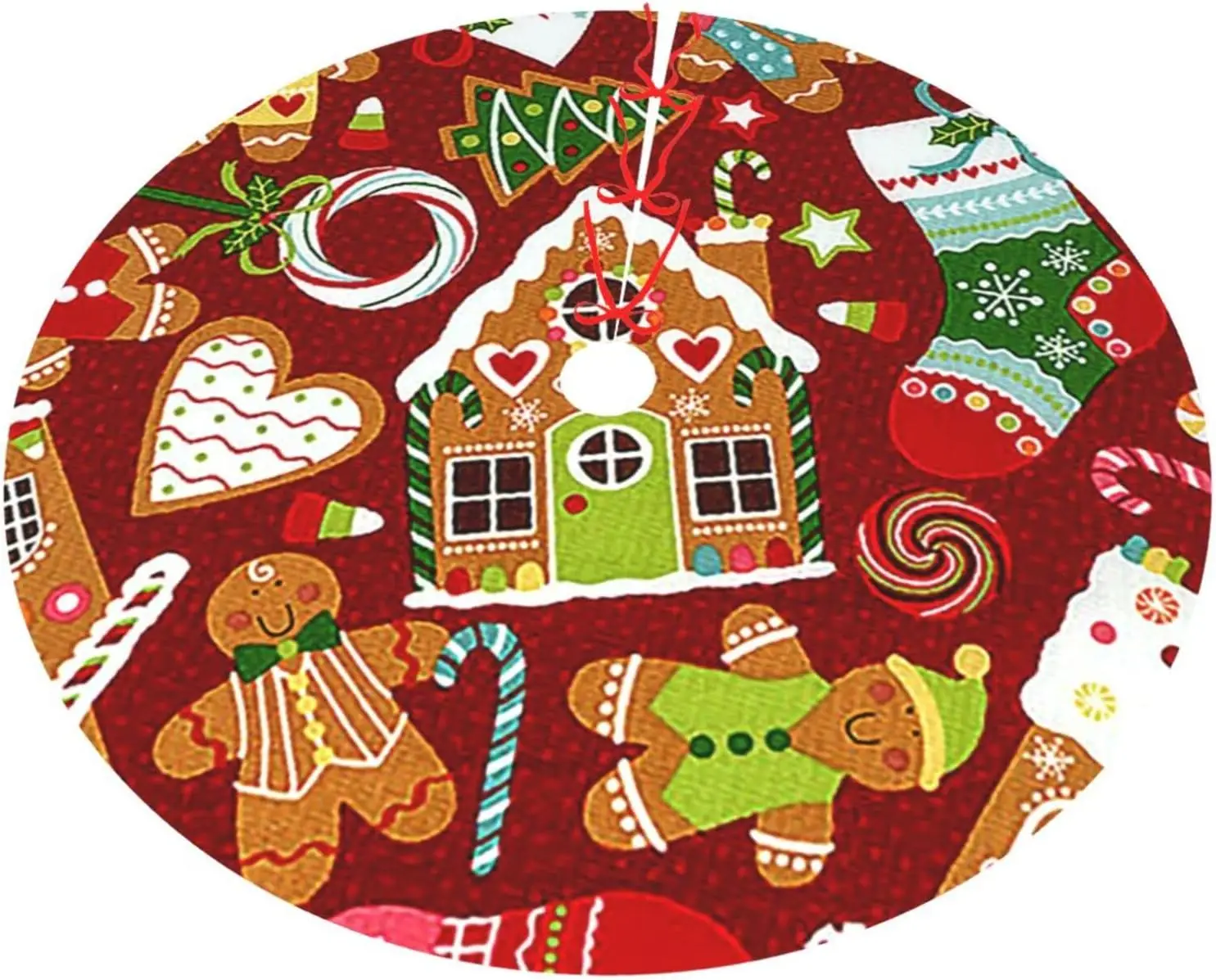 Merry Christmas Christmas Tree Skirt 30/36/48 Inches Large Xmas Tree Mat Traditional Tree Ornaments Holiday Party Decoration