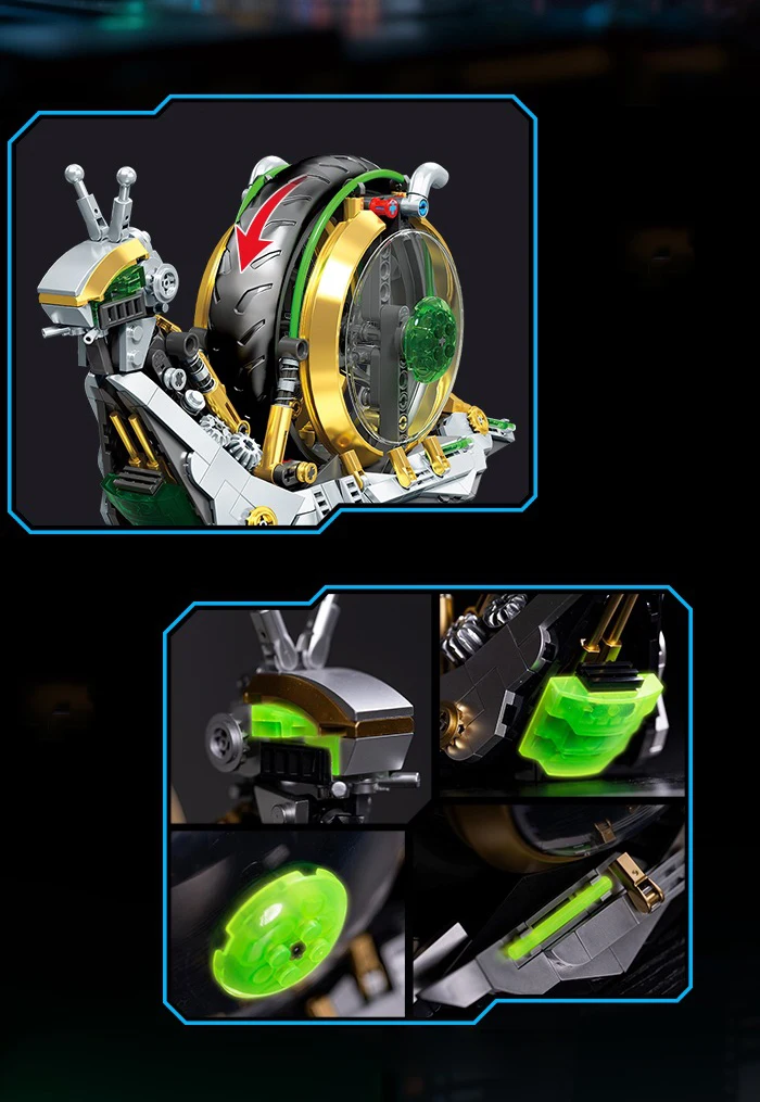 Idea Machine Tiere Kampf-Mecha Baustein Mechanischer Schneckenroboter Mech-Modell Ziegel-Konstruktionsspielzeug Sammlung für Geschenke – Detail 6