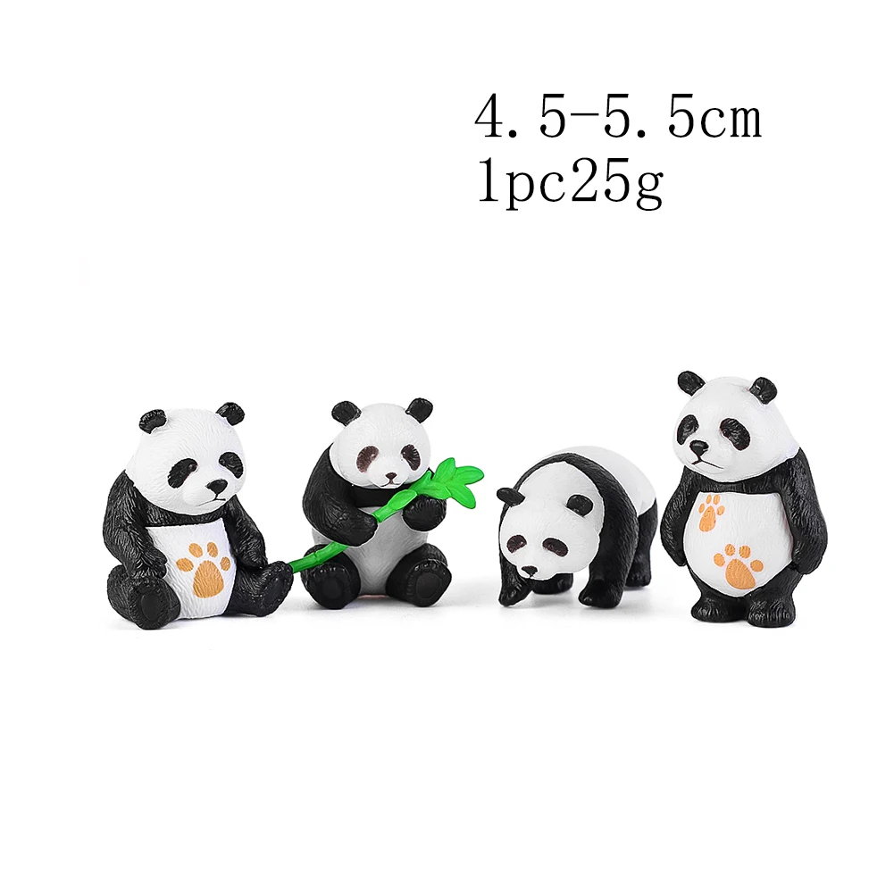 4 Stk/set Schattige Mini Chinese Kung Fu Panda Pop Eet Bamboe Dierlijke Hars Ornament Poppenhuis Miniaturen Ambachten Kind Geschenk Bureau Decor