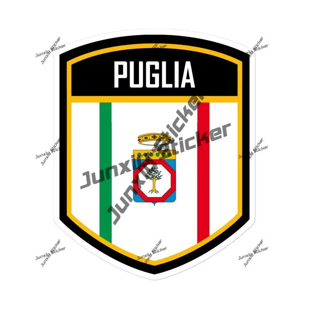 Puglia Italy Flag Emblem Sticker Puglia Italia Vinyl Decals Cover Scratches Waterproof Decoration Accessories for Car Bumper
