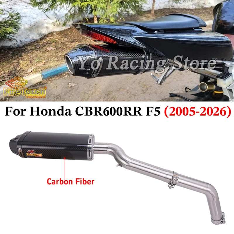 

Slip On For HONDA CBR1000RR CBR600RR F5 2003 - 2005 2026 Motorcycle Exhaust Escape Carbon Fiber Muffler With Middle Link Pipe