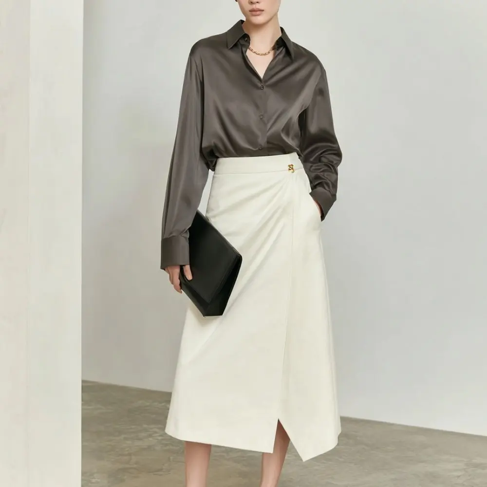 

Casual Mid-Length A-Line Skirt Autumn Winter Fashion Regular Waistline Women's Clothing Elegant Simple Design For Daily Wear