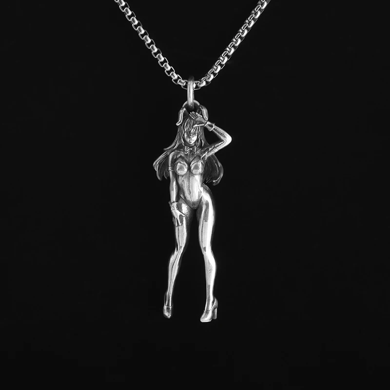 Trend Exquisite Sexy Girl Pendant Necklace for Men Anime Bunny Girl Pendant Personality Jewelry Accessories