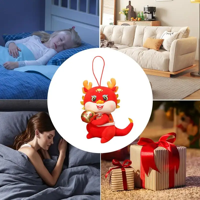 Chinese Dragon Pluche Simulatie Dragon Pluche Speelgoed Lucky Red Soft Chinees Nieuwjaar 2024 Pluche Voor Lentefestival Home Decor