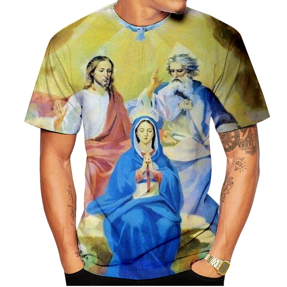 Men Women Santa Maria 3D Printed T‑Shirt Summer Graphic Short‑Sleeve Crew Neck Casual Personalized Streetwear Loose Tops Tee