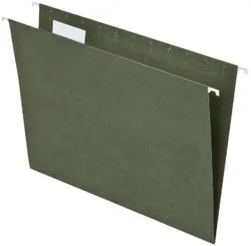 

Hanging File Folders, 25 Pack, Letter Size (8.5" x 11"), 5 Tab Positions, Green, for Home Office School Organization