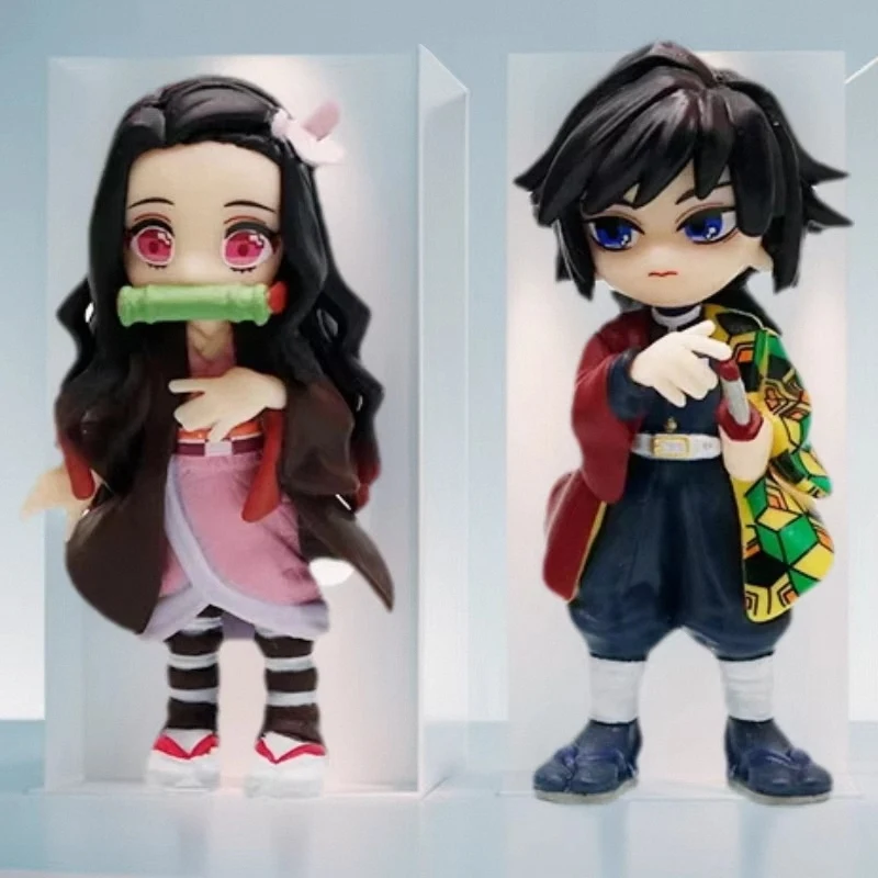 Figurine de dessin animé Demon Slayer Tanjiro Kamado Nezuko, boîte aveugle, statue créative personnalisée, modèle d'ornement, boîte cadeau surprise