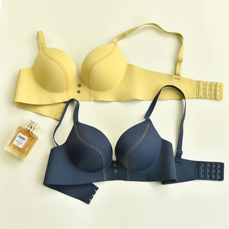 

Sexy Bra for Women Underwear Thin Breathable Wire Free Brasieres Adjustable Push Up Bras Student Deep V Bralette Female