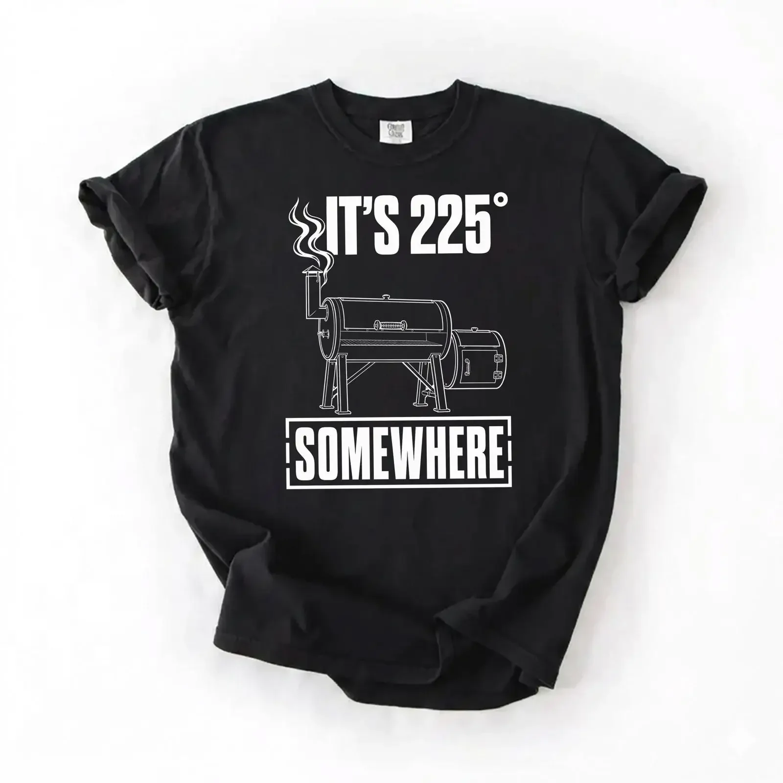 It's 225 Degrees Somewhere Funny BBQ Smoker T Shirt Meat Grill Humor Pitmaster Joke Retro For Lover vintage Washed fashion