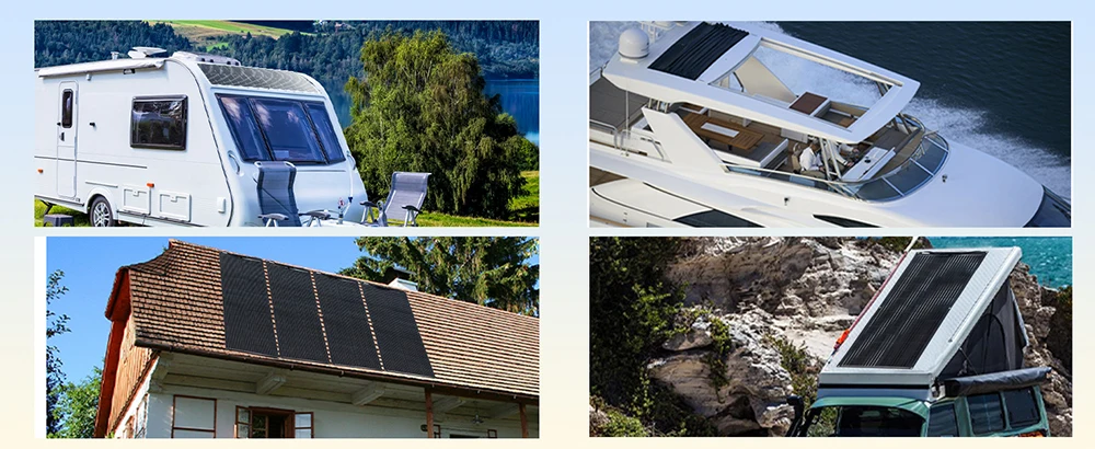 WUZECK 200W Flexible Monocrystalline Solar Panel Kit, 2 Pieces 100W Solar Modules, 20A 12V/24V Solar Charge Controller and Solar Cable, Off Grid Power for 12V Batteries, Motorhome, Camper, Balcony, Camping, Home Use