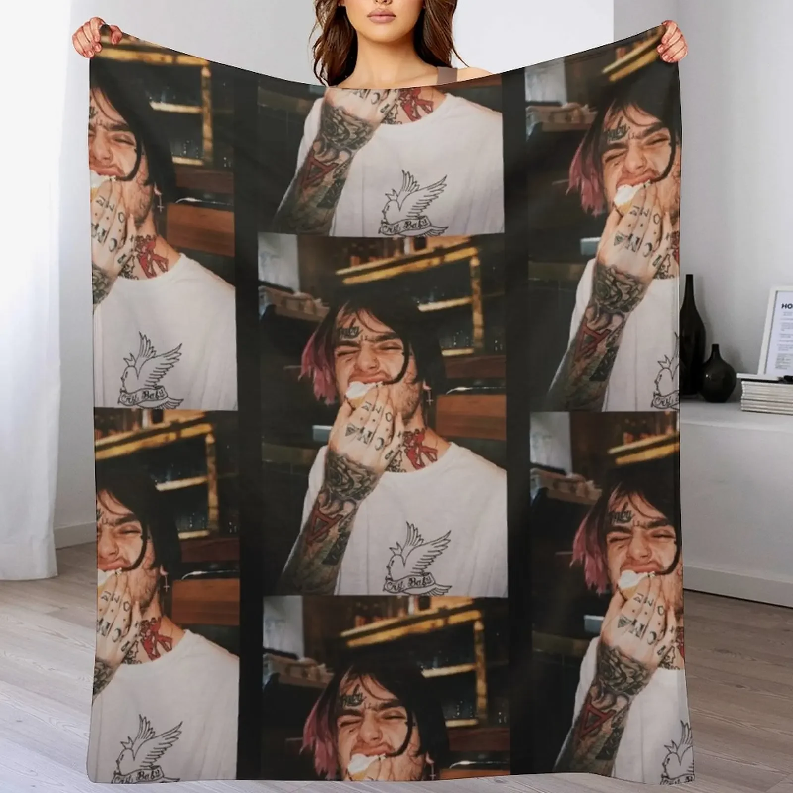 

Lil Peep Throw Blanket Sofa Furry Decorative Beds Luxury Blankets