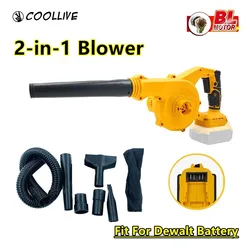 Cordless Blower 2 in 1 Vacuum Clean Brushless Air Blowing Dust Garden Industrial Vehicle Household Computer For DeWALT Battery