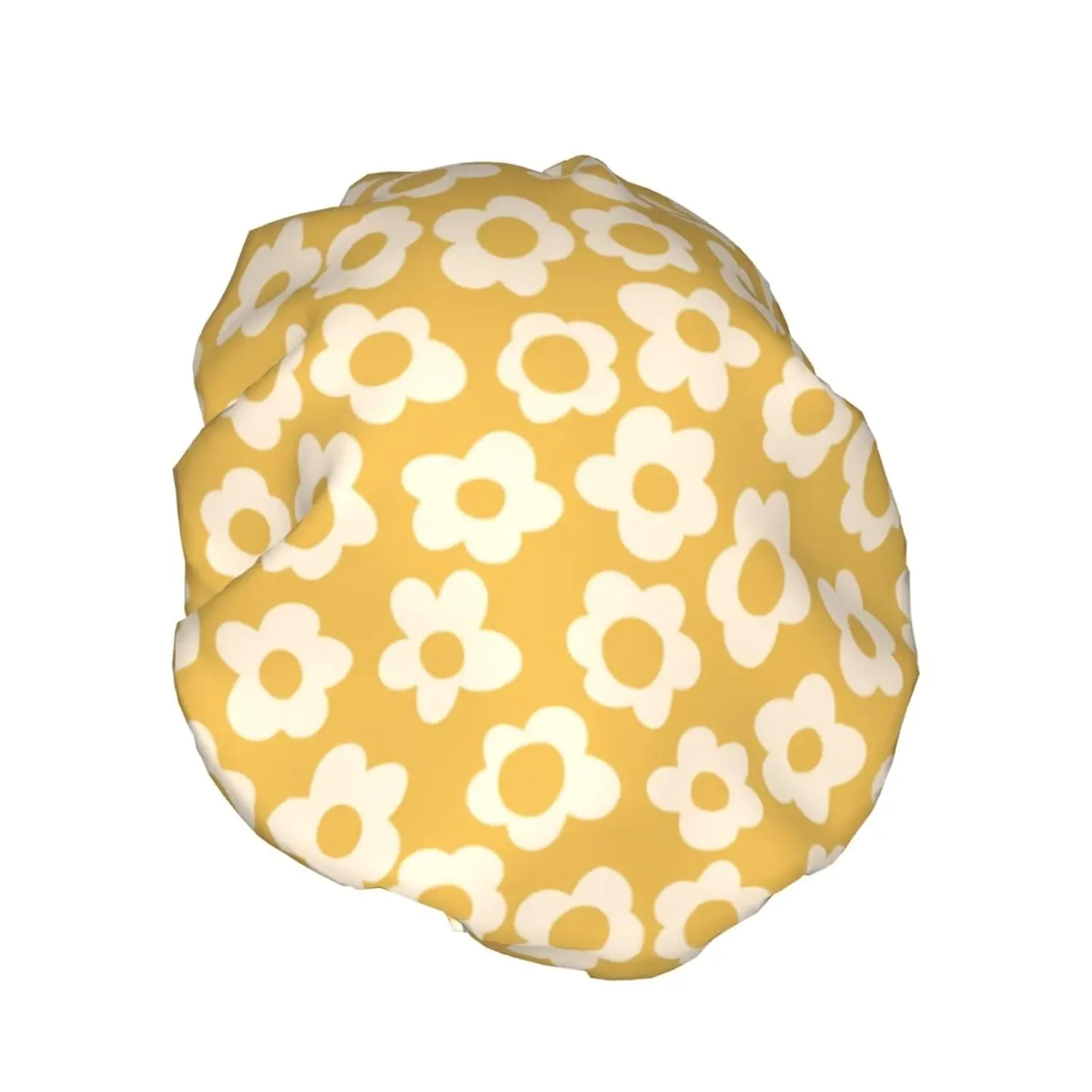 Vintage Groovy Flowers Shower Cap For Women Reusable Double Layers Waterproof Shower Hair Protector Stretchy Adjustable