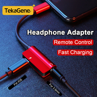 2 IN 1 Portable For iOS to 3.5mm Aux Jack Audio Headphone Adapter Fast Charging Splitter For Apple iPhone 14 13 12 11 Pro Max XS
