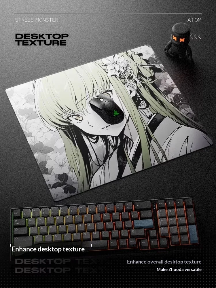 ATOM  Micro Etched Toughened Glass Mousepad Frosted FPS Speed Mouse Pad Skidproof Waterproof For CSGO Valorant Pc Accessories
