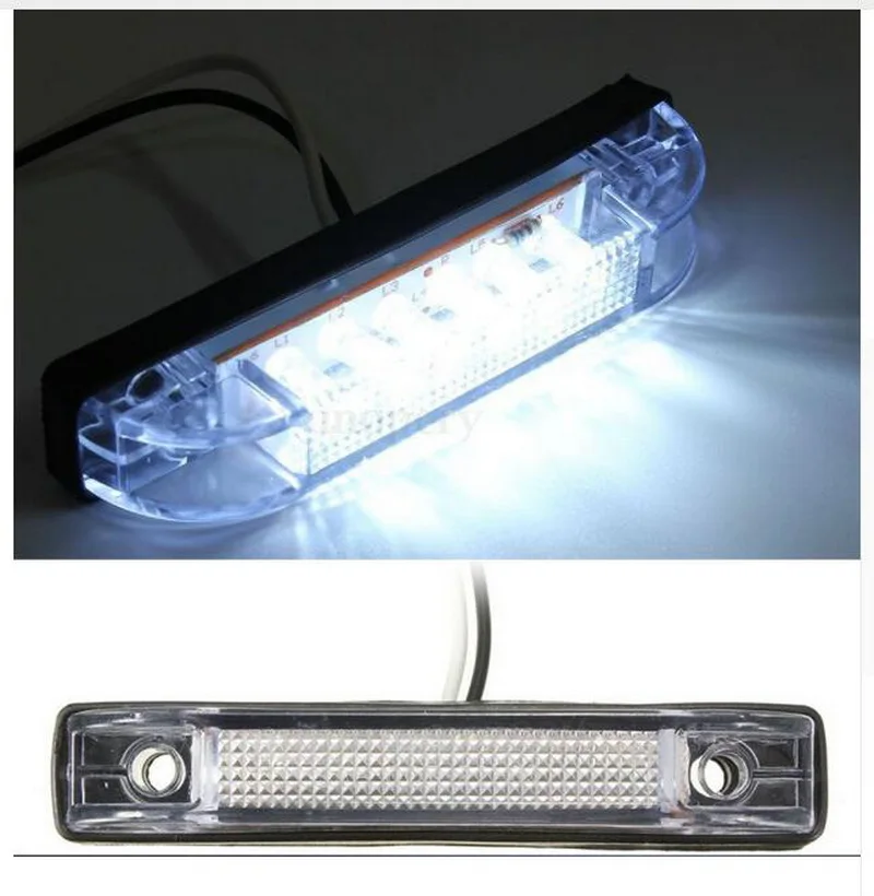 

Clearance Side Marker Light Lamp Truck Trailer 12V White 6 LED 1PCS