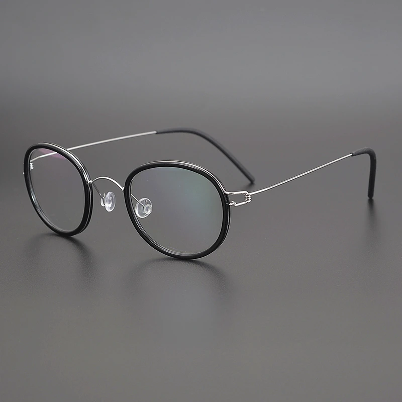 Denmark Designer Titanium Glasses Frame Men Women Screwless Ultralight Eyewear Oval Round Optical Eyeglasses Handmade Small Face image 6