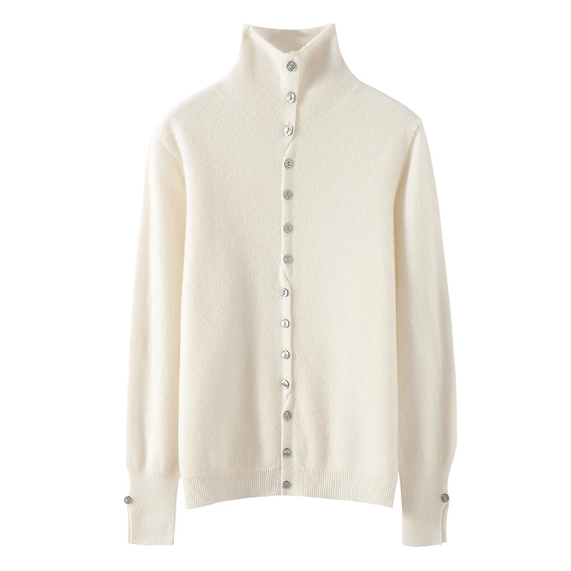 WinvyNee Women's Pullover 100% Pure Wool Single Breasted Turtleneck Long Sleeve Warm Thickened Soft Cozy Daily Wear B1103049 view 2