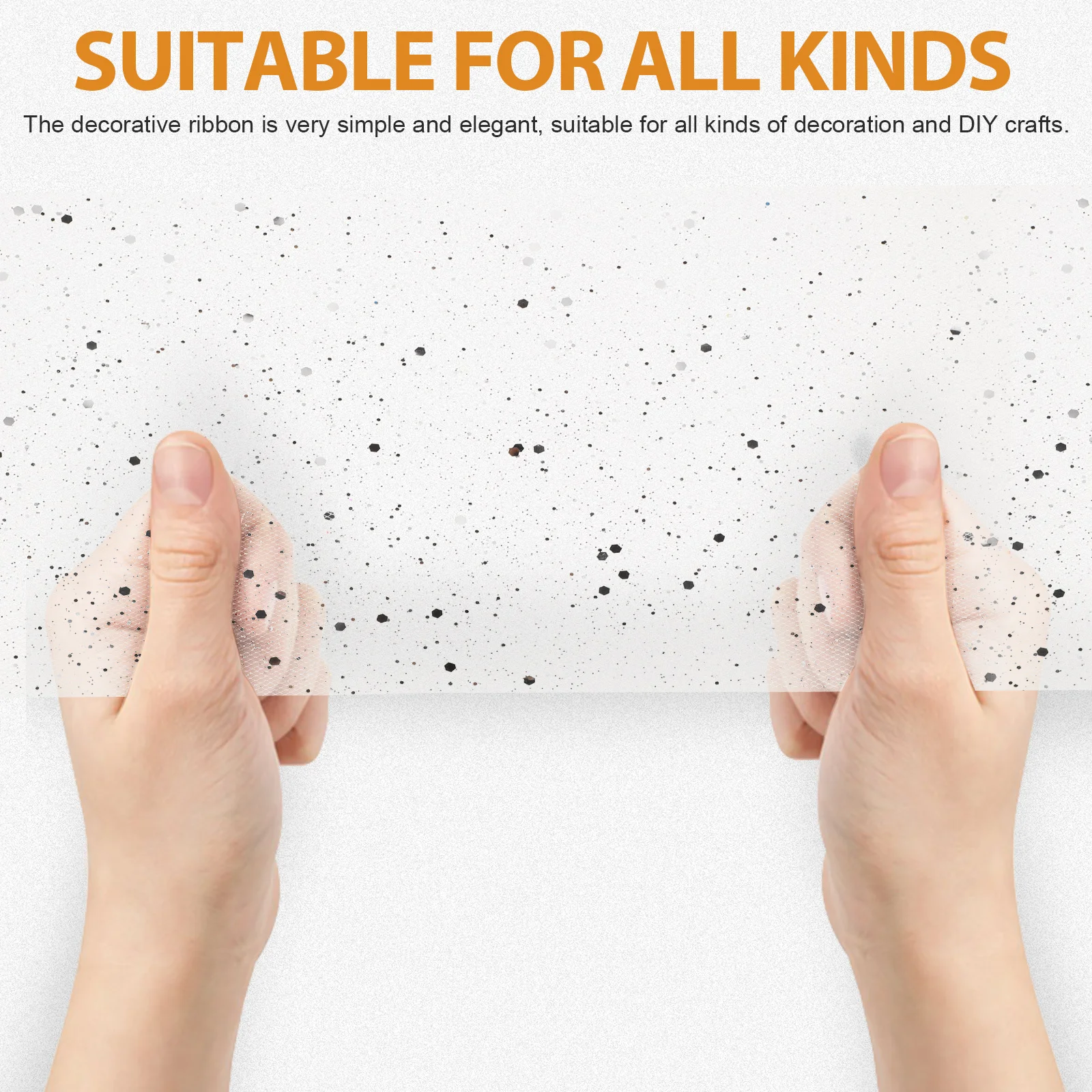 Cinta de tul decorativa con lentejuelas brillantes para envolver regalos de boda, manualidades DIY, ocasiones festivas, rollo de cinta de tul de 150M