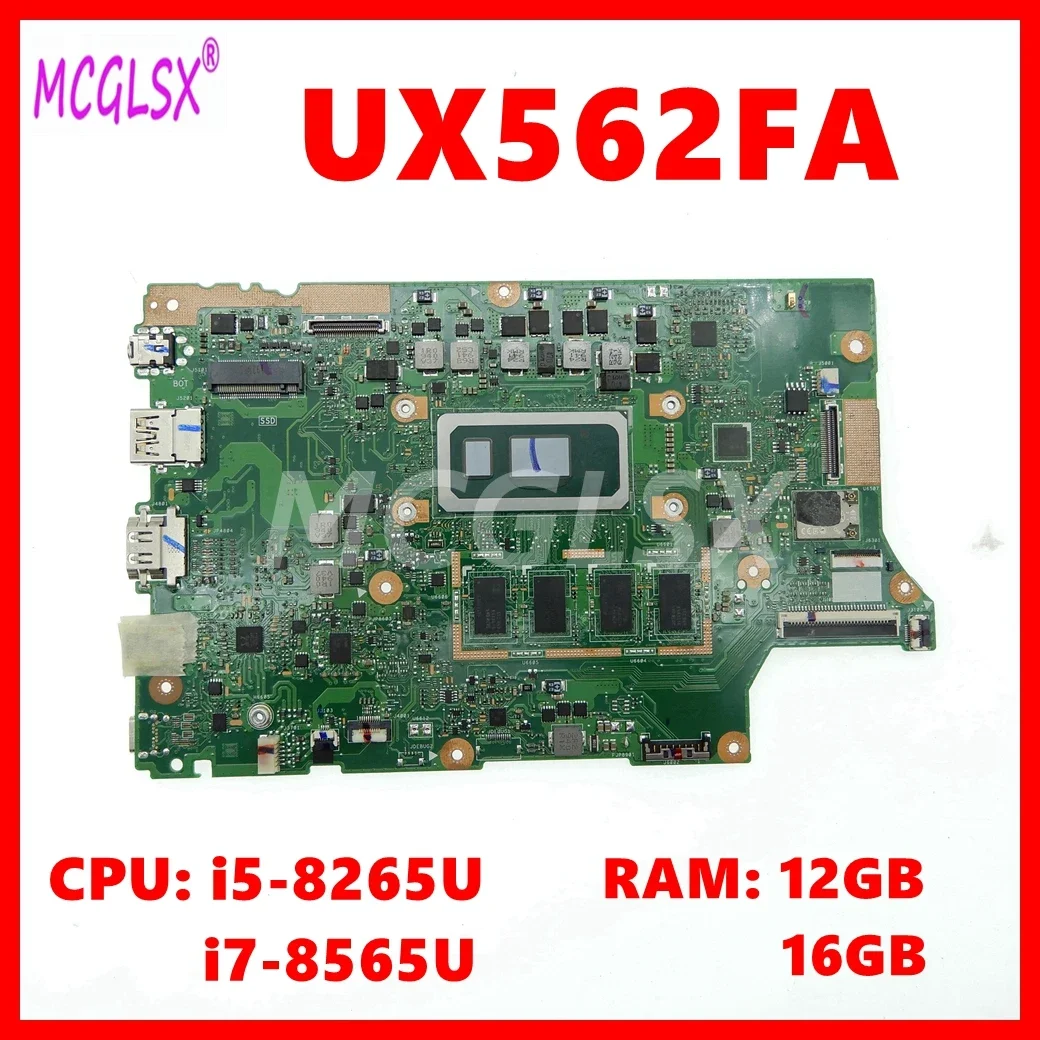 UX562FA Mainboard For ASUS UX562FAC UX562F UX562F Q526FA Q526FAC UX562FD Laptop Motherboard With i5 i7-8th Gen CPU 12GB/16GB-RAM