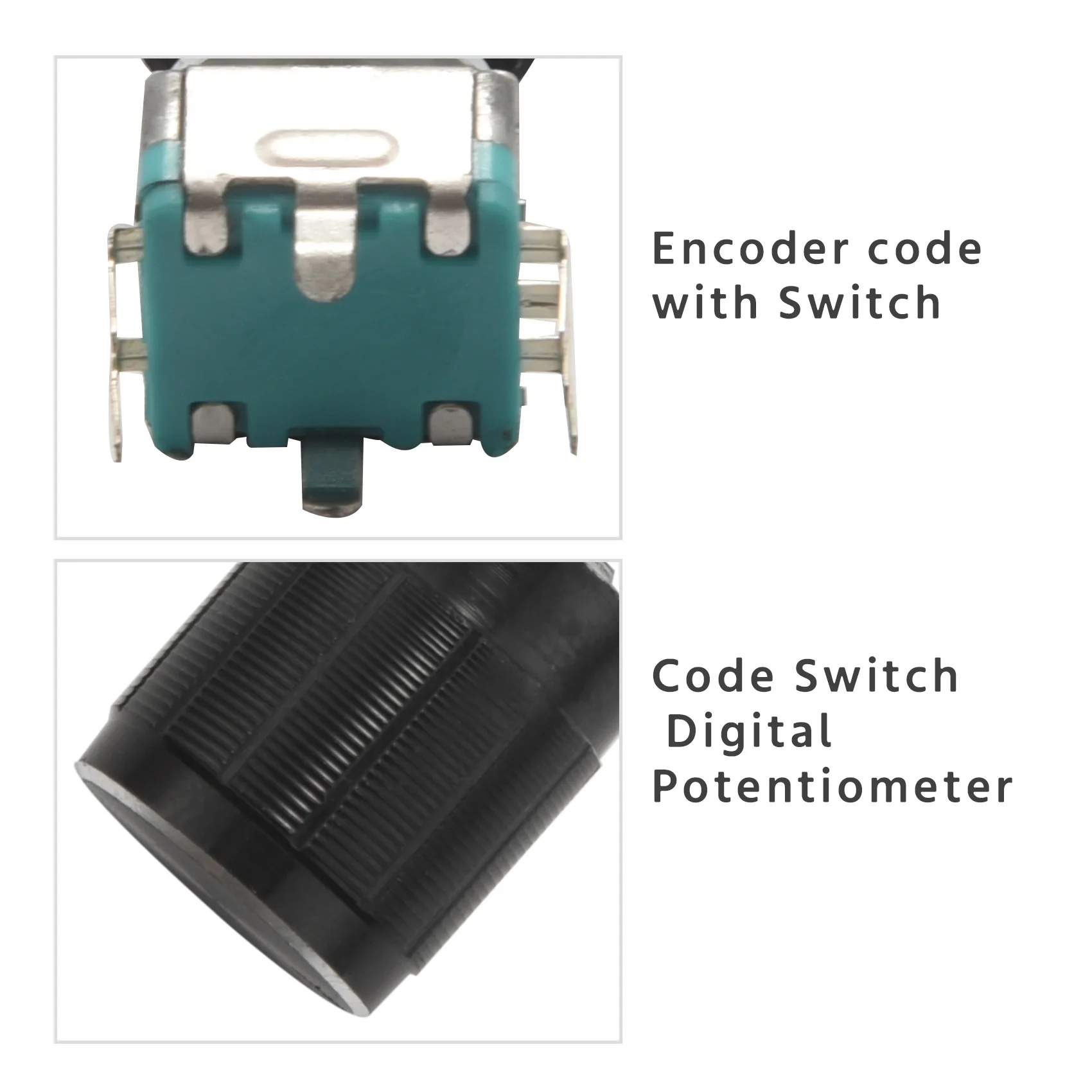 โพเทนชิโอมิเตอร์ดิจิตอลสวิตช์เข้ารหัสแบบหมุน EC11 10องศา7ขา20มม. พร้อมฝาปิด
