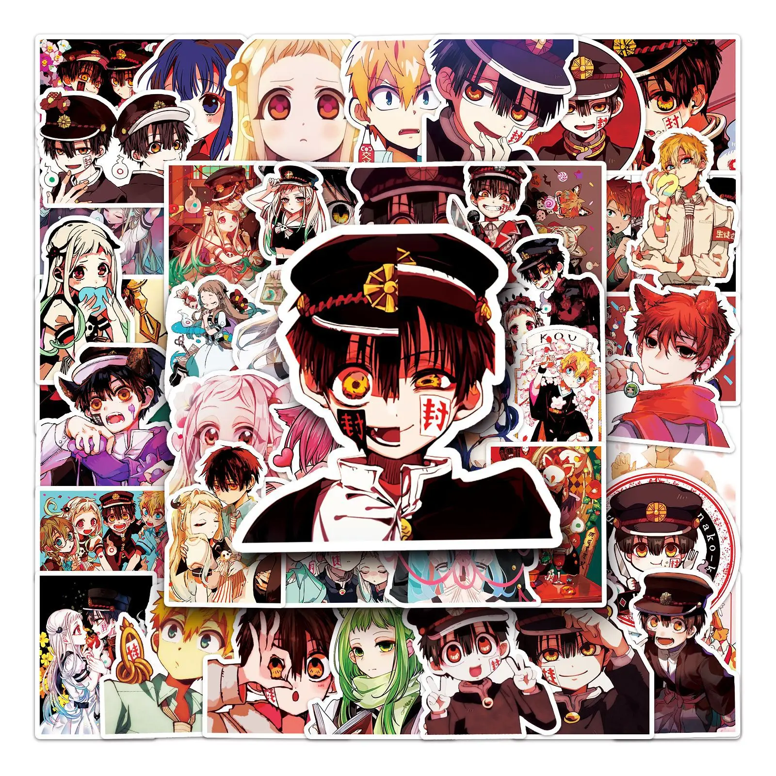 50PCS Toilet-bound Hanako-kun Stickers Hanako Graffiti Stickers DIY Diary Phone Case Handmade Scrapbook Aesthetic Stickers